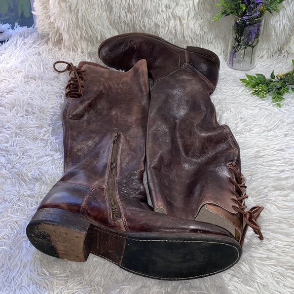 Bed Stu Shoes - Bed Stu Cobbler Series Dark Brown Lace-up Boots